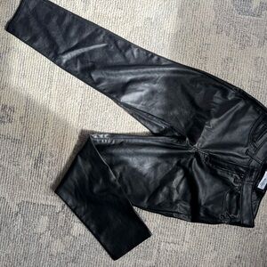 Black Faux Leather Pants